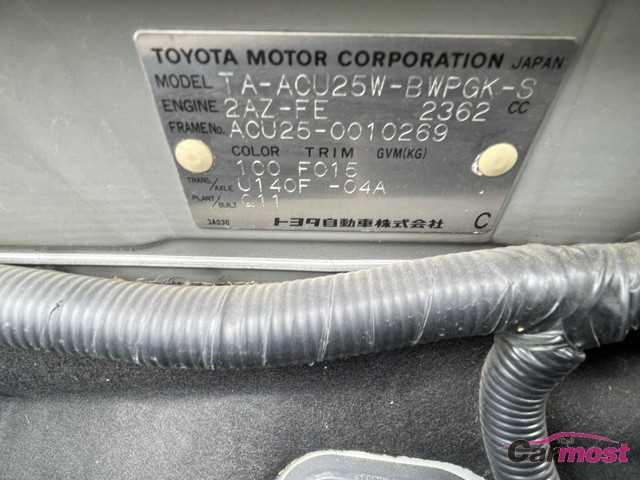 2001 Toyota Kluger V CN F00-I10 Sub6